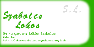 szabolcs lokos business card
